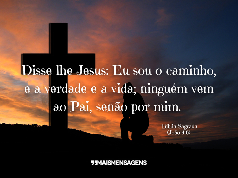 Disse-lhe Jesus: Eu sou o caminho, e a verdade e a vida; ninguém vem ao Pai, senão por mim. - Bíblia Sagrada (João 4:6)