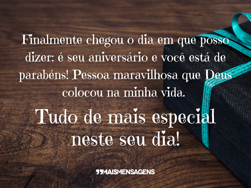 Finalmente chegou o dia em que posso dizer: é seu aniversário e você está de parabéns! Pessoa maravilhosa que Deus colocou na minha vida. Tudo de mais especial neste seu dia!