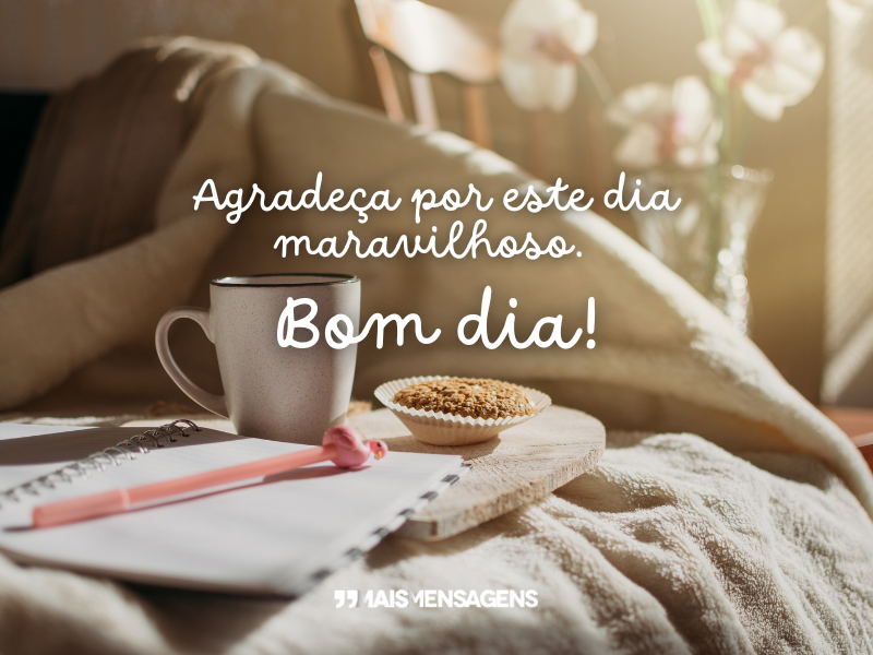 Agradeça por este dia maravilhoso. Bom dia!