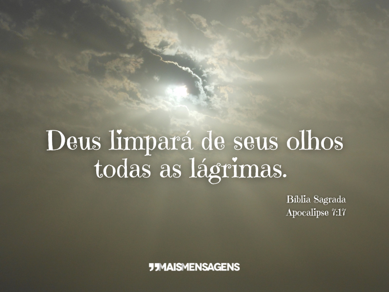 Deus limpará de seus olhos todas as lágrimas. Bíblia Sagrada - Apocalipse 7:17