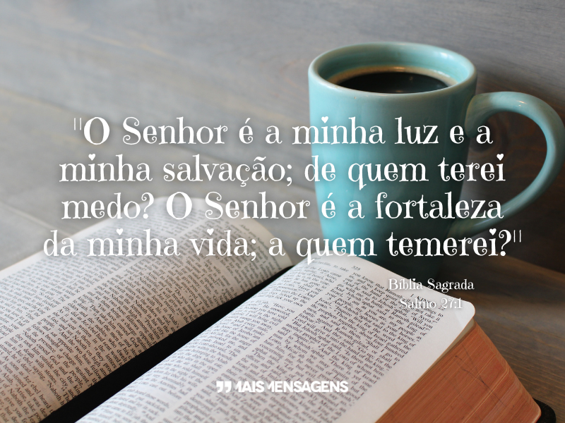 "O Senhor é a minha luz e a minha salvação; de quem terei medo? O Senhor é a fortaleza da minha vida; a quem temerei?" - Salmo 27:1