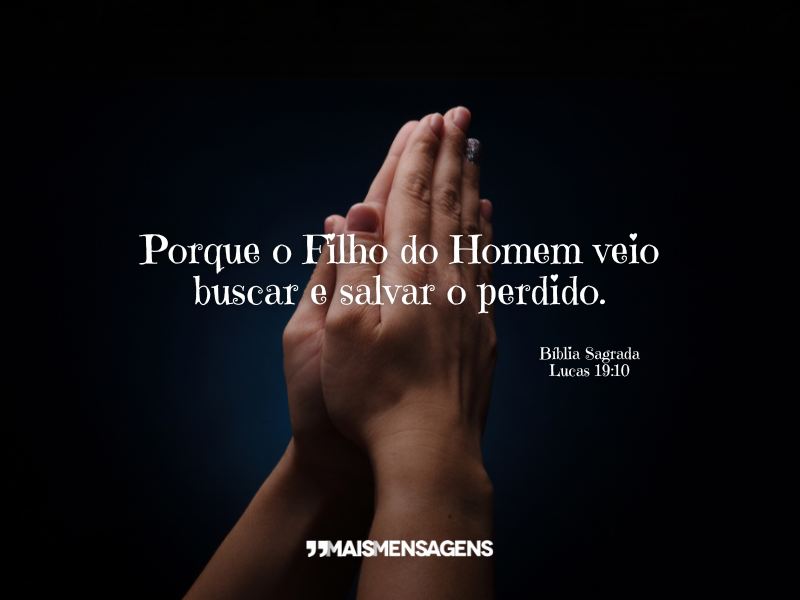 Porque o Filho do Homem veio buscar e salvar o perdido. - Bíblia Sagrada. Lucas 19:10