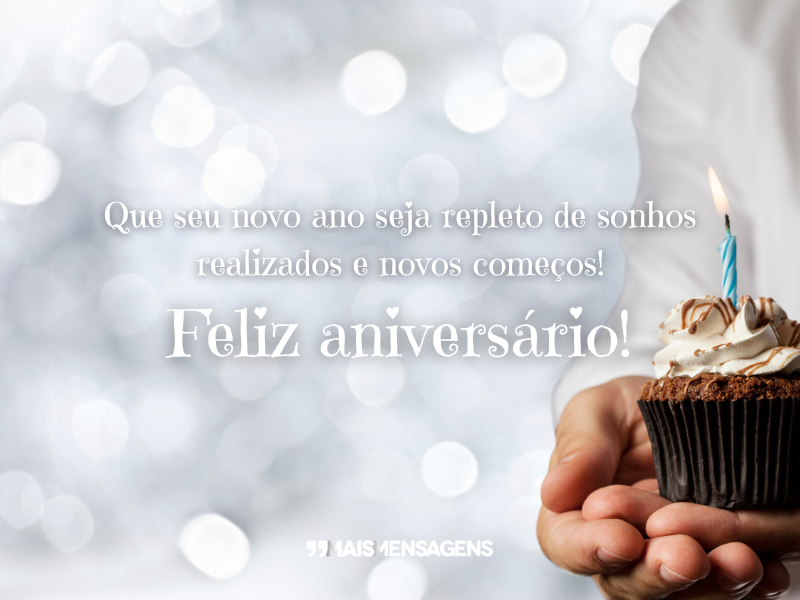 Que seu novo ano seja repleto de sonhos realizados e novos começos! Feliz aniversário!